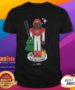 Funny Elly De La Cruz MLBPA Nutcracker T-Shirt featuring a humorous design for baseball fans and holiday cheer.