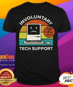 Funny Involuntary Tech Support Retro Sunset T-Shirt