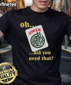 Funny Mahjong Joker Designs T-Shirt featuring playful graphics and vibrant colors, perfect for Mahjong enthusiasts.