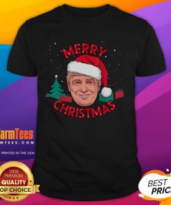 Funny Merry Christmas Trump T-Shirt featuring humorous holiday designs for a festive celebration.