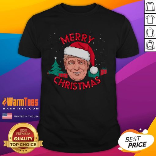 Funny Merry Christmas Trump T-Shirt featuring humorous holiday designs for a festive celebration.