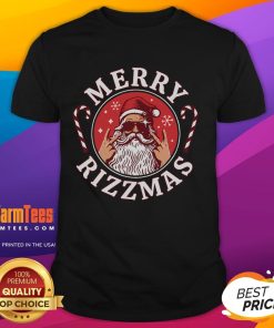 Funny Merry Rizzmas Sigmas Santa Claus Alpha Gen T-Shirt featuring a playful design perfect for holiday festivities.