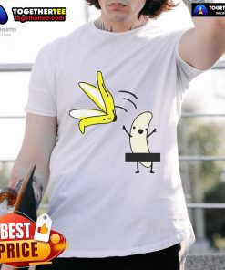 Funny nude banana goofy t-shirt featuring a playful cartoon design for a humorous and quirky fashion statement.