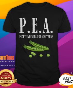 Alt Text: Funny Pea Picky Eatables For Amateurs T-Shirt featuring a whimsical design of peas and playful text, perfect for food lovers.