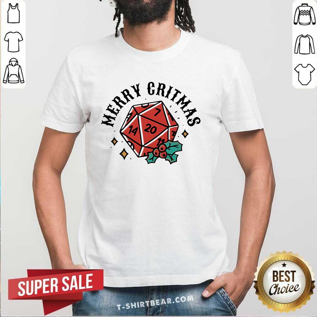 Shirt Funny Polyhedral Dice Merry Gritmas Xmas Christmas T-Shirt