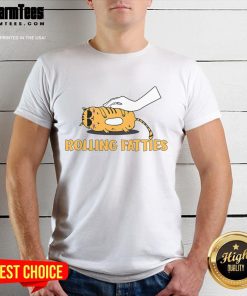 Funny Rolling Fatties Cat T-Shirt for pet lovers featuring a playful kitty design, perfect for animal enthusiasts.