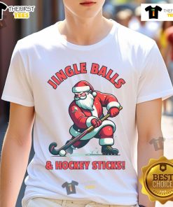 Funny Santa's Field Hockey T-Shirt featuring a festive design perfect for Christmas sports enthusiasts.