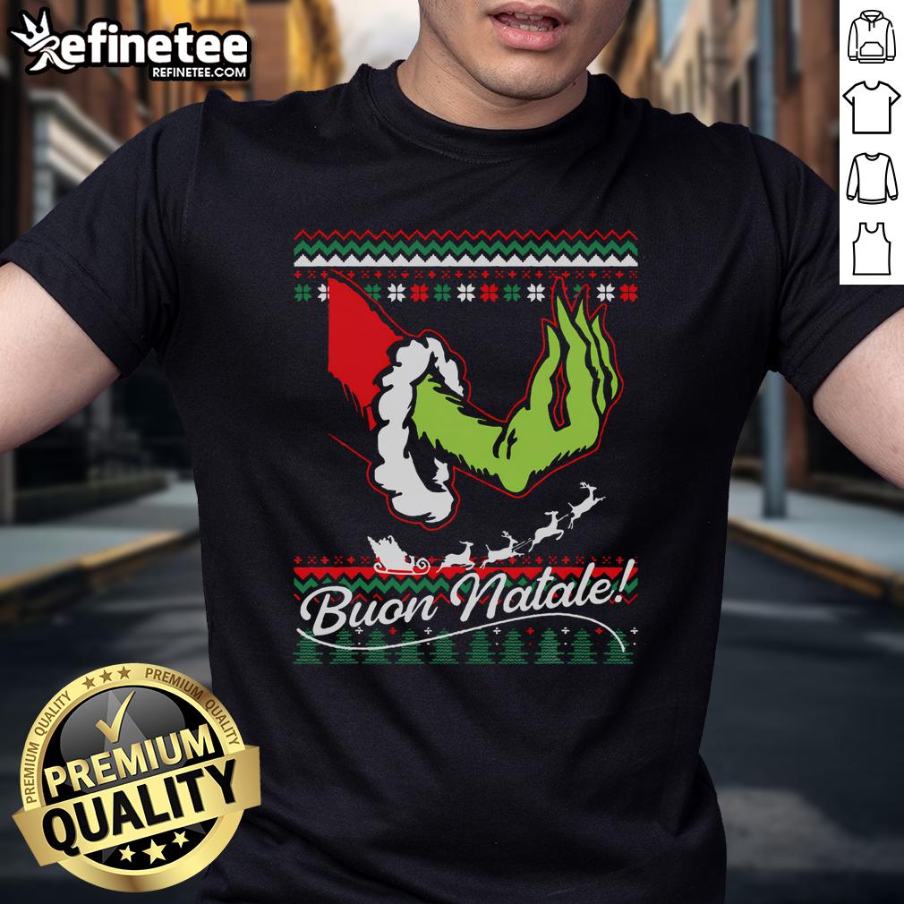 Good Christmas Buon Natale Italian Family Italy Pride Xmas T Shirt Good Christmas Buon Natale T-Shirt featuring an Italian family celebrating Christmas with pride in Italy.