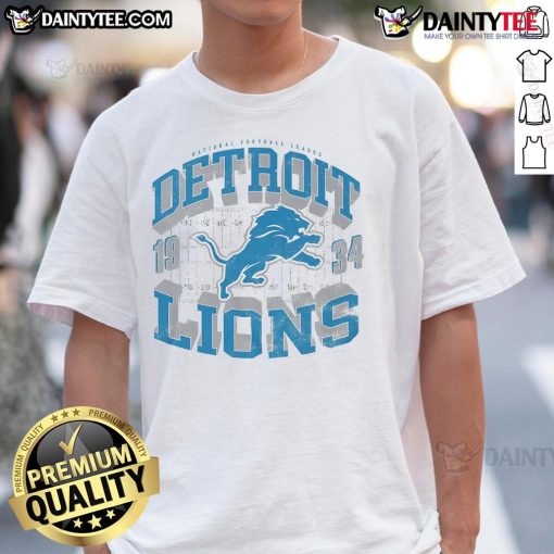 Good Detroit Lions Field Arched Wordmark T-Shirt featuring bold team colors and logo, perfect for fans.
