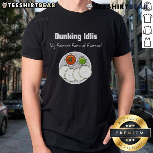 Good Dunking Idlis T-Shirt featuring a fun exercise-themed design, perfect for fitness fans and food lovers alike.