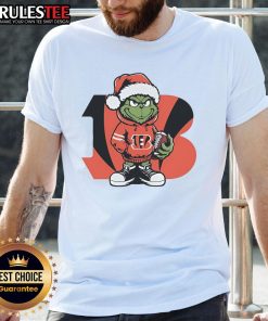 Good Grinch Hug Ball Cincinnati Bengals Christmas T-Shirt featuring a festive design perfect for holiday football fans.