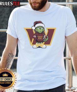 Good Grinch Hug Ball Washington Commanders Christmas T-Shirt featuring a festive Grinch design perfect for holiday cheer.
