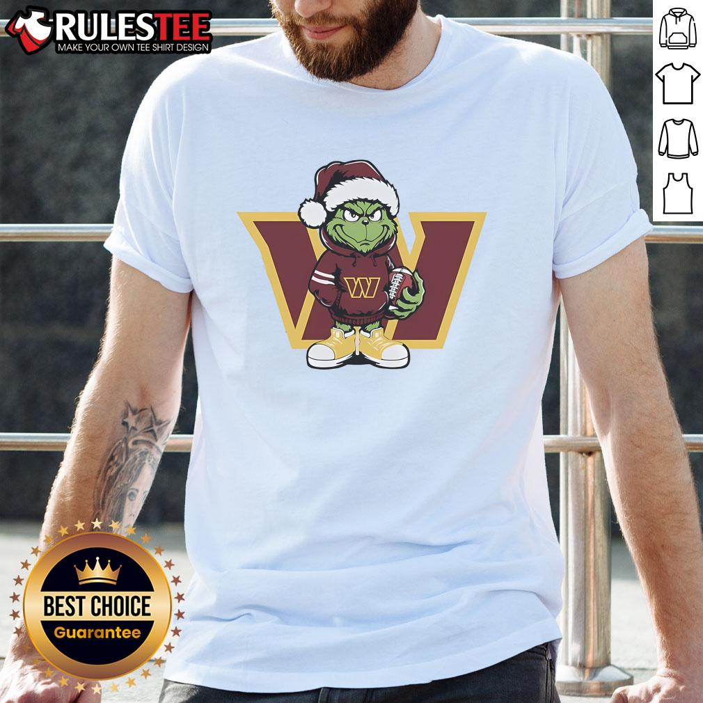 Good Grinch Hug Ball Washington Commanders Christmas T Shirt Good Grinch Hug Ball Washington Commanders Christmas T-Shirt featuring a festive Grinch design perfect for holiday cheer.