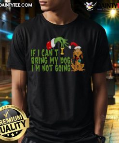 Good If I Can't Bring Dog I'm Not Going Pet Retro Christmas 2024 T-Shirt featuring festive design and playful text.