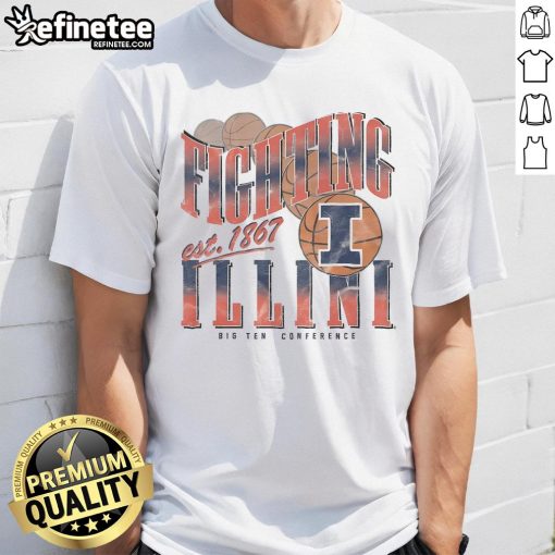Alt Text: Good Illinois Fighting Illini Baller Bounce T-Shirt showcasing vibrant team colors and bold graphic design.