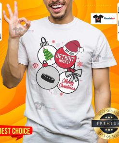 Good Merry Christmas Detroit Hockey Est 1926 T-Shirt featuring festive design for hockey fans celebrating the holiday season.