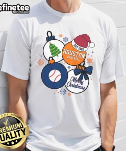 Good Merry Christmas Houston Baseball Est 1962 T-Shirt featuring festive design for baseball fans celebrating the holidays.