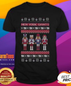 Good New York Giants Holiday Nutcracker T-Shirt featuring festive design and team colors for football fans.