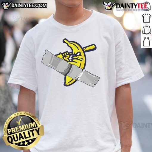 Alt Text: Good Savannah Bananas duct tape banana t-shirt featuring a fun, vibrant design perfect for fans of the Savannah Bananas.
