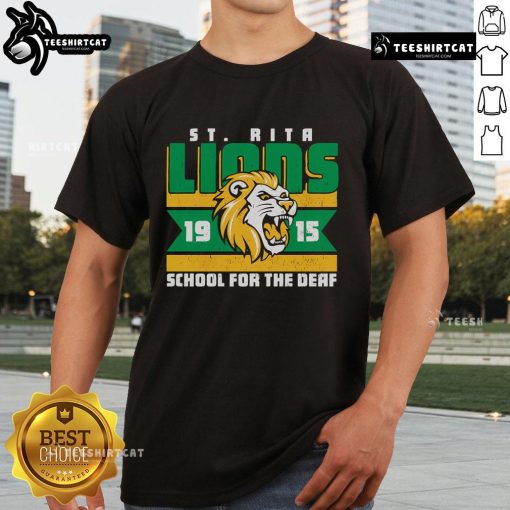 Good St Rita School For The Deaf T-Shirt featuring vibrant colors and a supportive message for the deaf community.