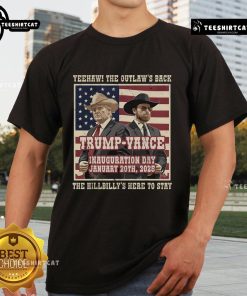Good We Did It The Outlaw And The Hillbilly Trump Vance Victory T-Shirt design featuring bold graphics and patriotic colors.