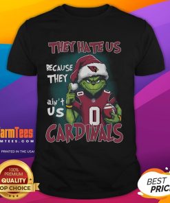 Grinch They Hate Us Because They Ain't Us St Louis Cardinals T-Shirt featuring a festive design for baseball fans.