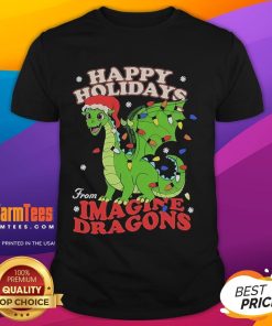 Happy Holidays From Imagine Dragons Christmas T-Shirt featuring festive graphics and vibrant colors for the holiday season.