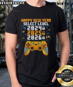 Happy New Year 2025 T-shirt featuring festive design for New Year's Eve party celebration.