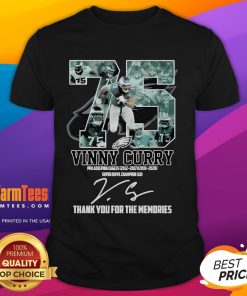Vinny Curry Philadelphia Eagles signature t-shirt featuring 'Thank You For The Memories' design. Perfect for fans!