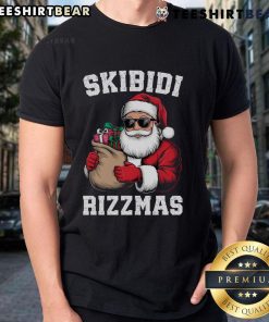 Hot Christmas Rizz Santa Claus Xmas T-Shirt featuring a festive Santa design, perfect for holiday celebrations and gifts.