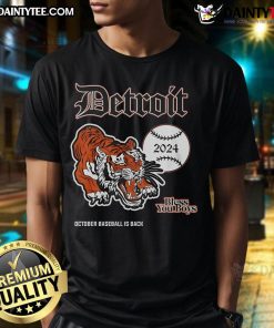 Hot Detroit Tigers October Baseball Is Back T-Shirt featuring 'Bless You Boys' design for fans in 2024.