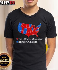 Hot Dumb Fckistan vs USA Election Map T-Shirt for Republicans featuring a bold graphic design and vibrant colors.