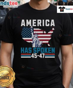 Hot Election 45 47 T-Shirt featuring Trump as the new president, celebrating America's choice in the 2024 election.