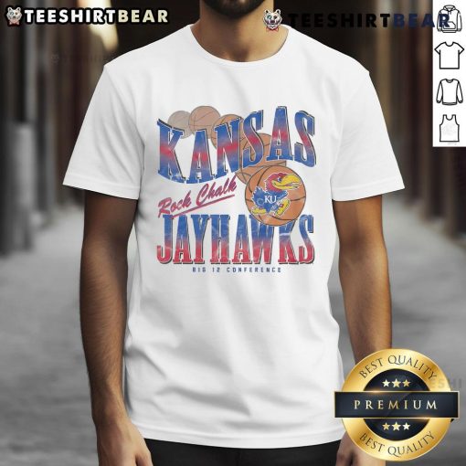 Hot Kansas Jayhawks Baller Bounce T-Shirt featuring vibrant team colors and a stylish design perfect for fans.