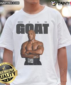 Hot Mike Tyson Boxing Goat T-Shirt showcasing the boxing legend as the Greatest Of All Time in a stylish design.
