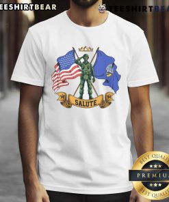 Hot Veterans Day Salute T-Shirt featuring patriotic design and bold text honoring military service. Perfect for celebrations.