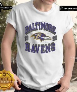 Nice Baltimore Ravens Field Arched Wordmark T-Shirt featuring team colors and logo for passionate fans.