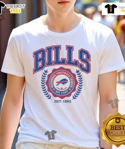 Nice Buffalo Bills Team Crest Est 1960 T-Shirt featuring the iconic logo and vibrant team colors.