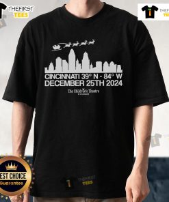 Nice Cincinnati's Coordinates For Santa T-Shirt featuring festive design and coordinates, perfect for holiday celebrations.