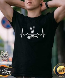 Nice Cool Ice Hockey Stick Heartbeat T-Shirt