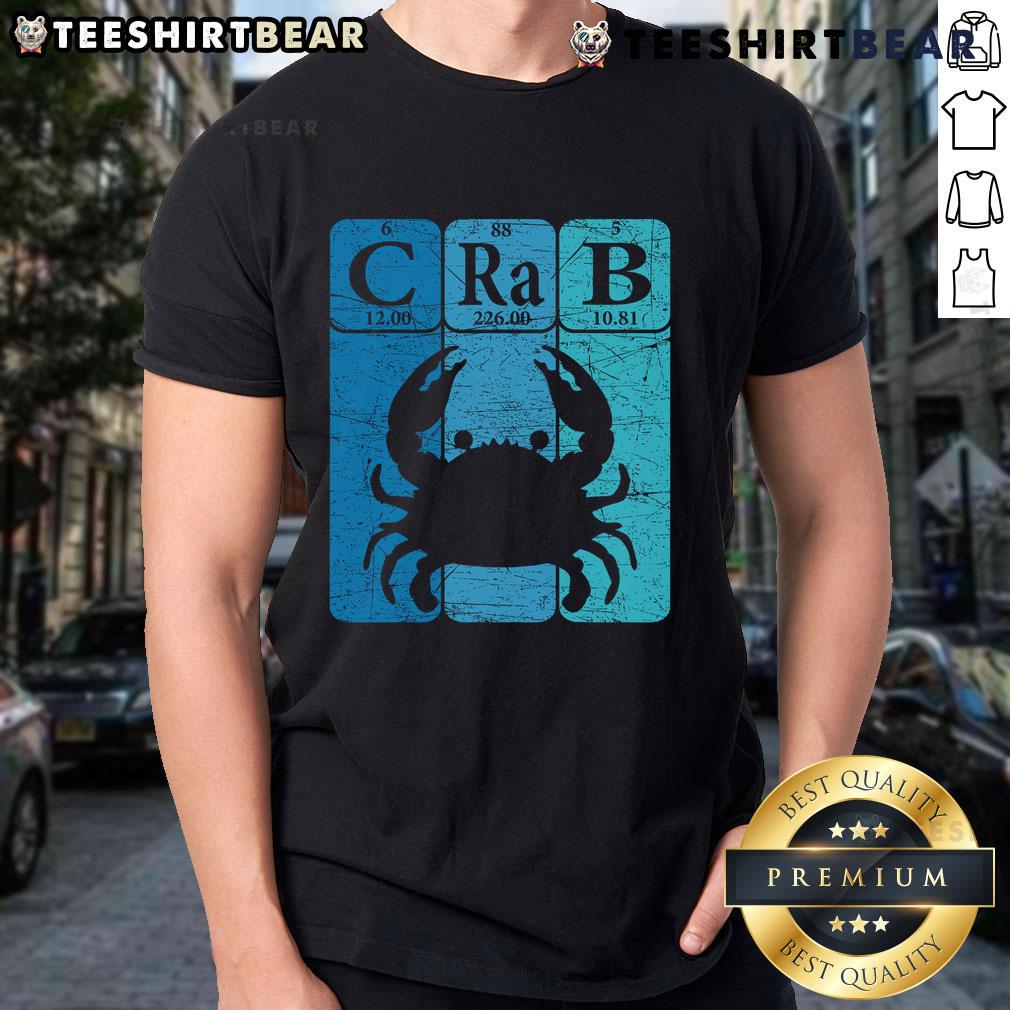Nice Crab Periodic Table Elements Seafood Crabbing Retro Crabber Impact T Shirt Retro crab-themed T-shirt featuring periodic table elements, perfect for seafood lovers and crabbing enthusiasts.