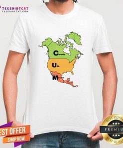 Nice Cum Map Canada USA And Mexico T-Shirt