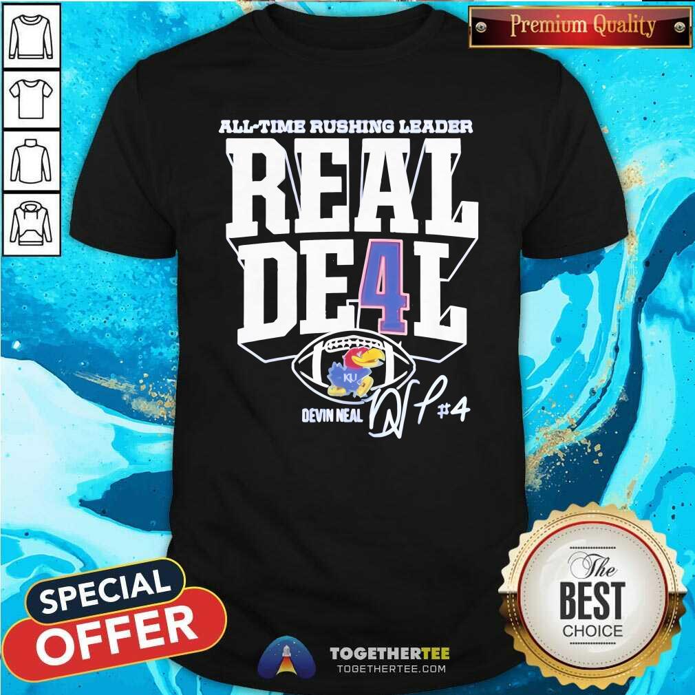 Shirt Nice Devin Neal Kansas Jayhawks Football All-Time Rushing Leader Record T-Shirt