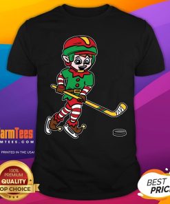 Nice Elf Hockey Player Christmas Pajama Cool Sport Xmas Holiday T-Shirt