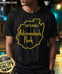 Nice Entering Adirondack Park Sign T-Shirt featuring a vibrant graphic of the iconic park entrance sign.