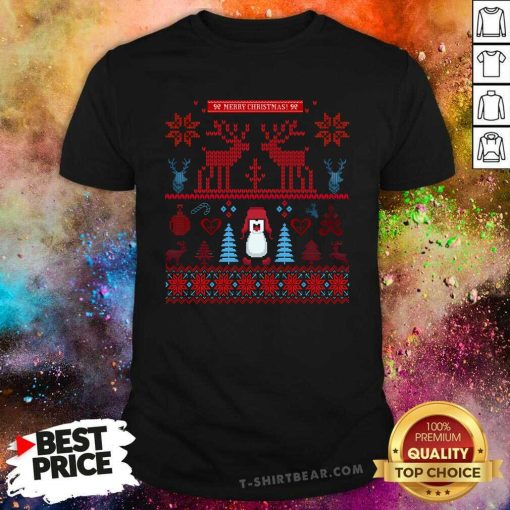 Nice Festive Christmas Pixel Knit T-Shirt