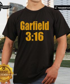 Funny Garfield 3 T-Shirt featuring 'Fuck Mondays, Eat Lasagna' slogan, perfect for cat lovers and Garfield fans.