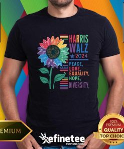 Nice Harris Walz 2024 Peace Love Equality Hope T-Shirt