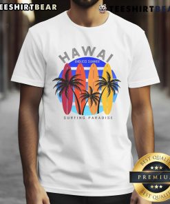 Nice Hawai Surfing Paradise Endless Summer T-Shirt design featuring vibrant ocean waves and a tropical beach vibe.