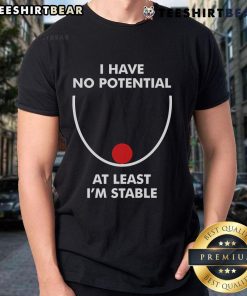 Funny 'Nice I Have No Potential At Least Im Stable' T-Shirt design featuring bold text on a casual tee, perfect for humor lovers.